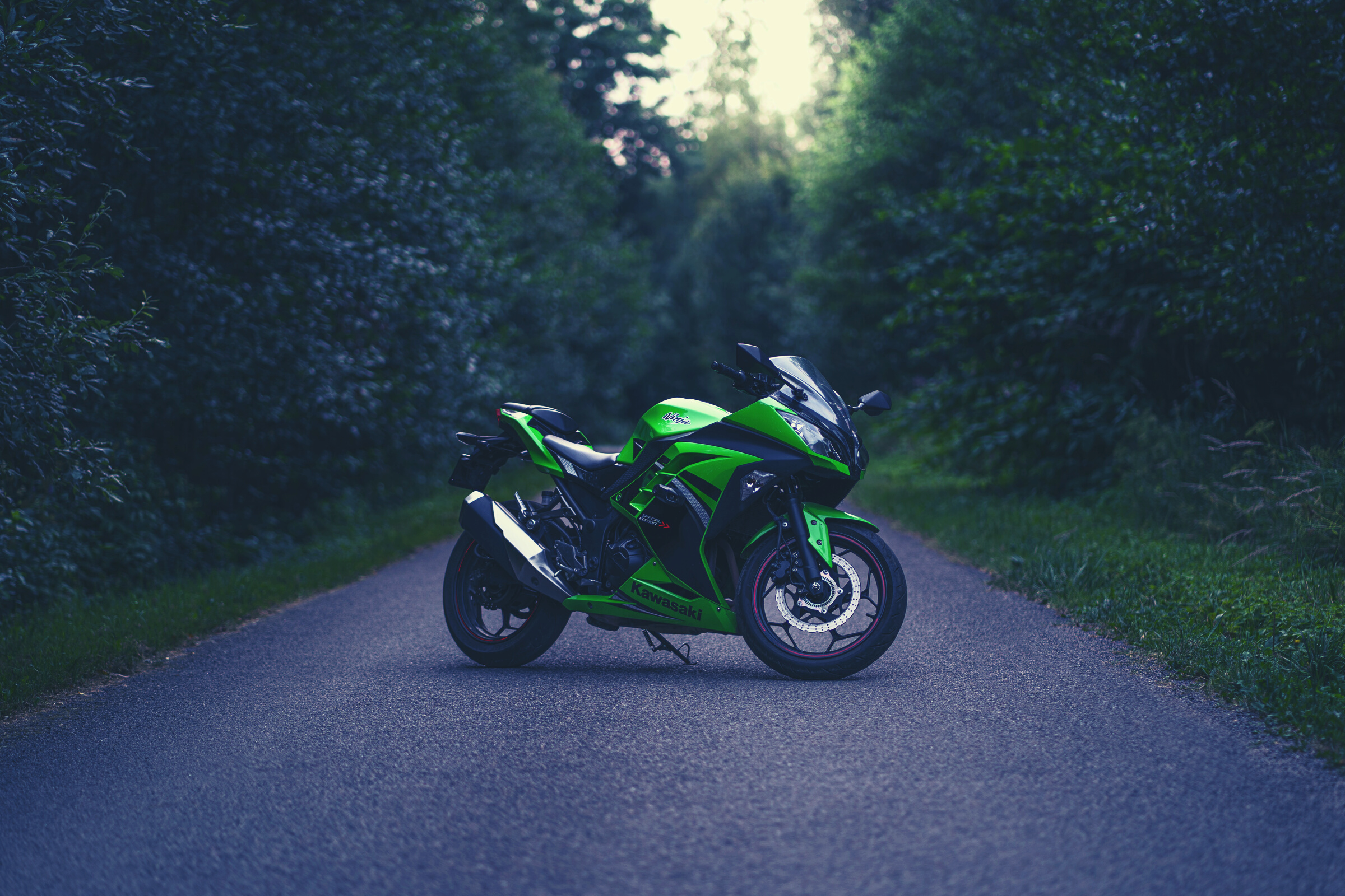 A Green Kawasaki Ninja 